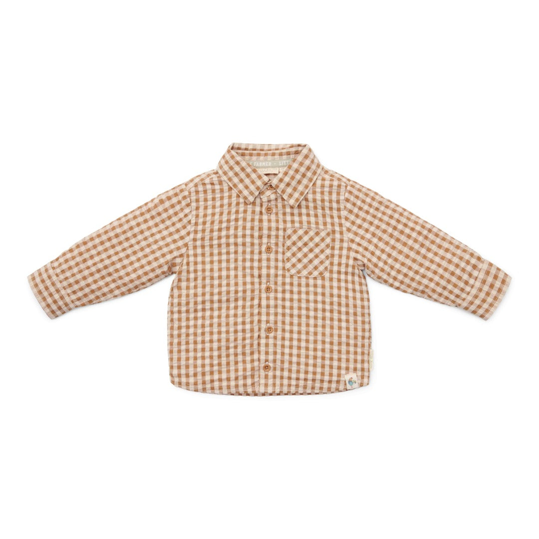 Bluse Brown check Jungen | Little Dutch
