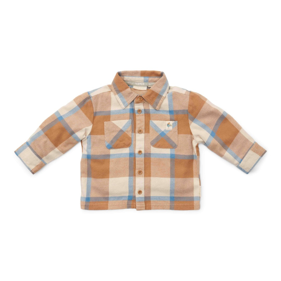Bluse Ice Blue check | Little Dutch