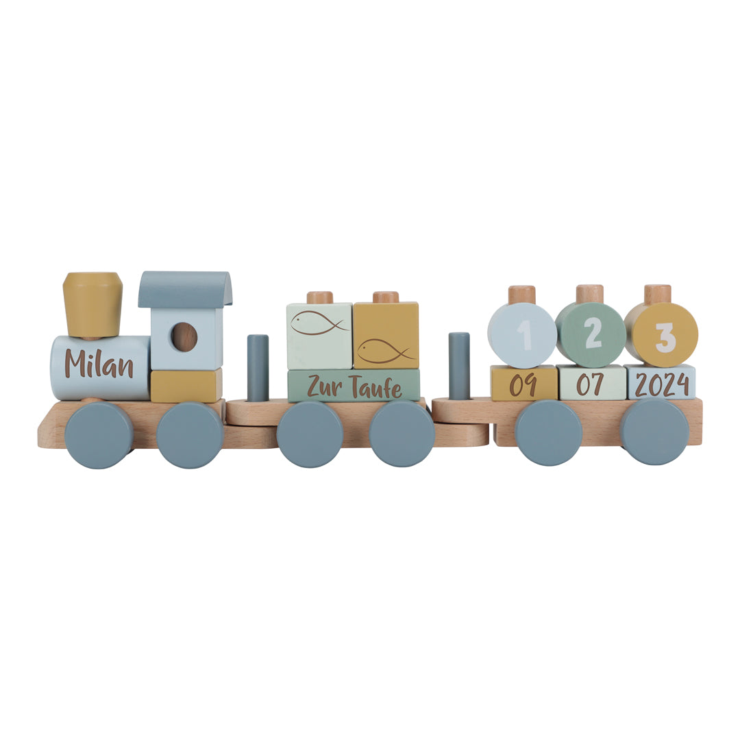 Forest Friends Wooden Train "For Baptism" | Little Dutch