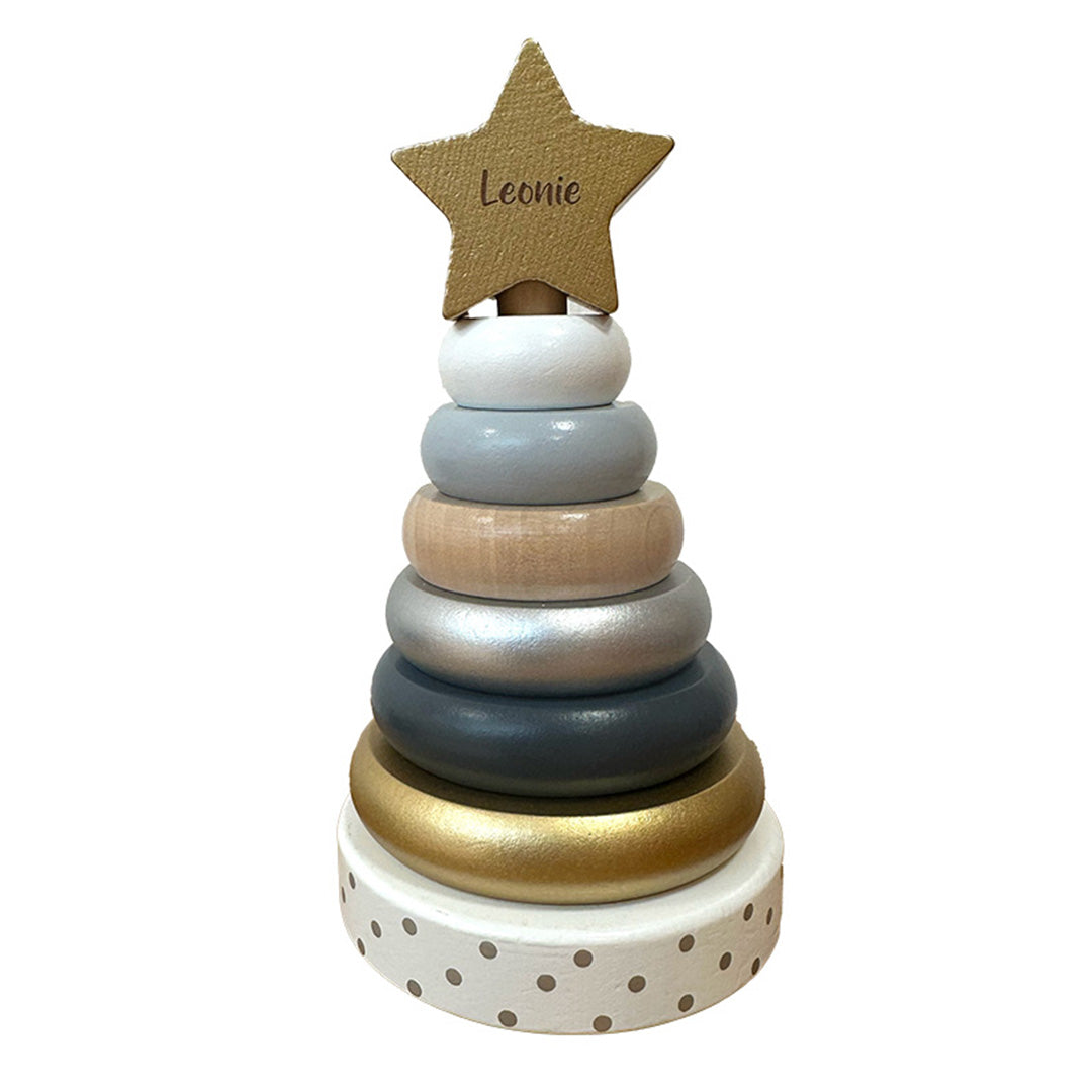 Stapelturm Holz Silber / Gold | JaBaDaBaDo