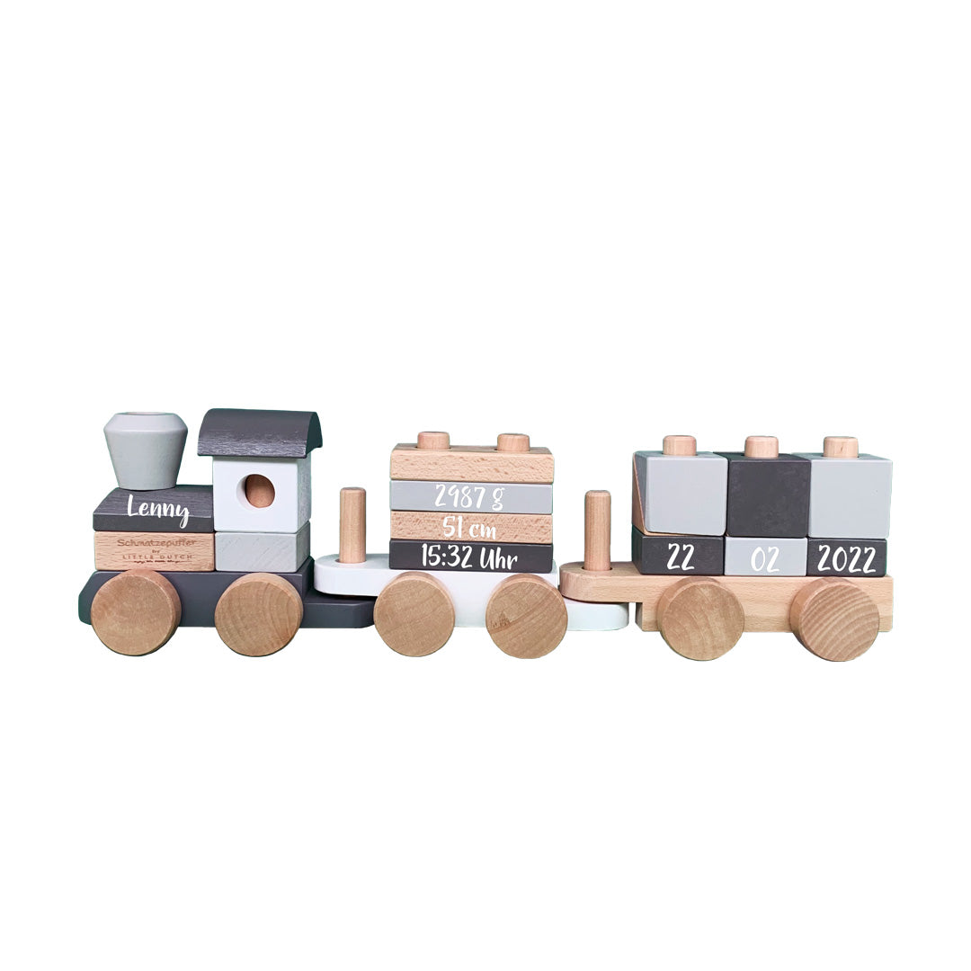 Holz-Zug Exclusive Edition - Zur Geburt - Bedruckt | Little Dutch