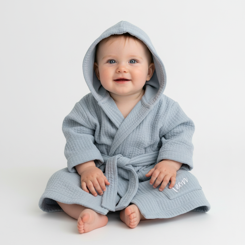 Bademantel Pure Soft Blue | Little Dutch