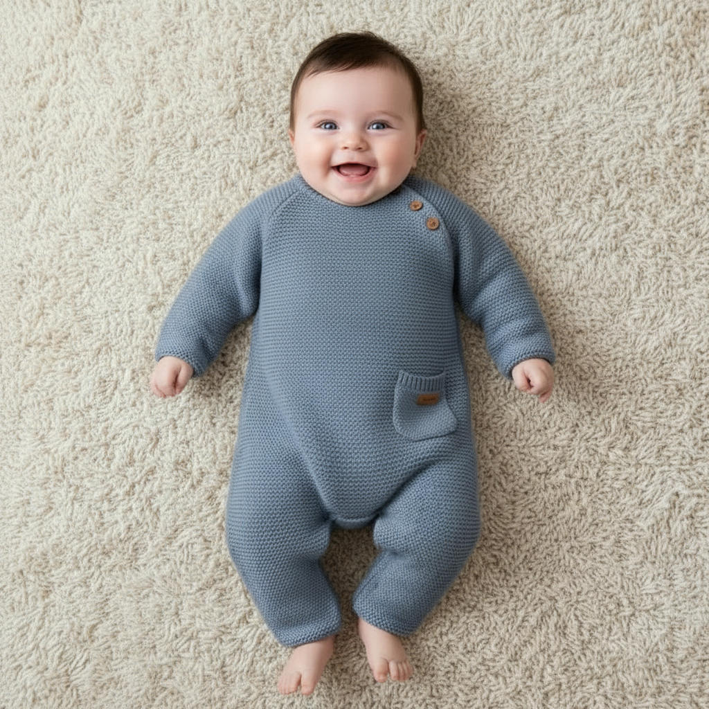 Strick-Strampler Sailors Bay Blue | Little Dutch