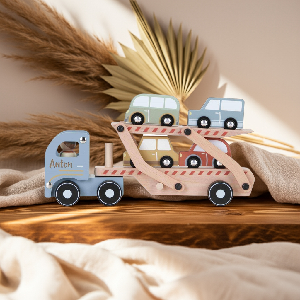 L'essentiel du transporteur de voitures en bois | Little Dutch