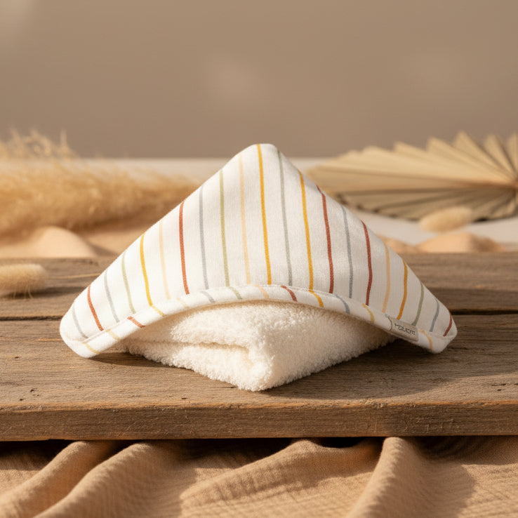 Handdoek met capuchon 100 x 100 cm Vintage Sunny Stripes | Little Dutch