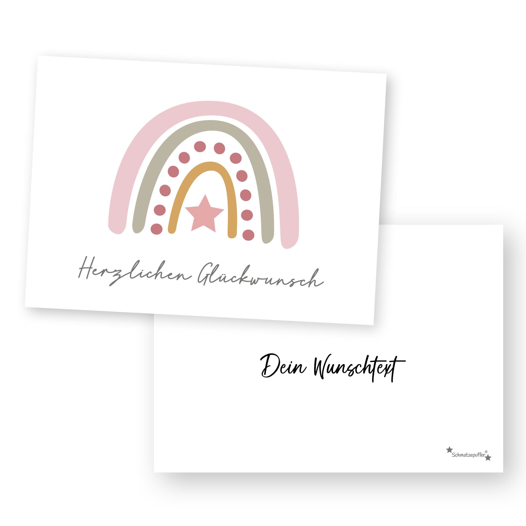 Grußkarte Rosa - Herzlichen Glückwunsch | Schmatzepuffer