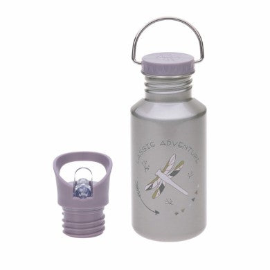 Stainless steel drinking bottle, Adventure Dragonfly, purple | Lässig