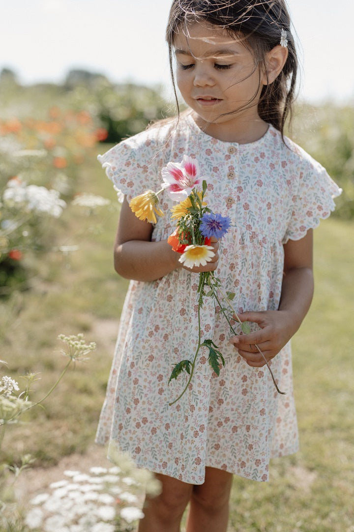 Kleid kurzarm Creme | Little Dutch