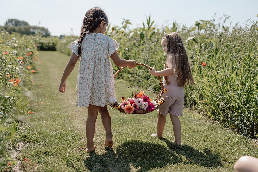Kleid kurzarm Creme | Little Dutch