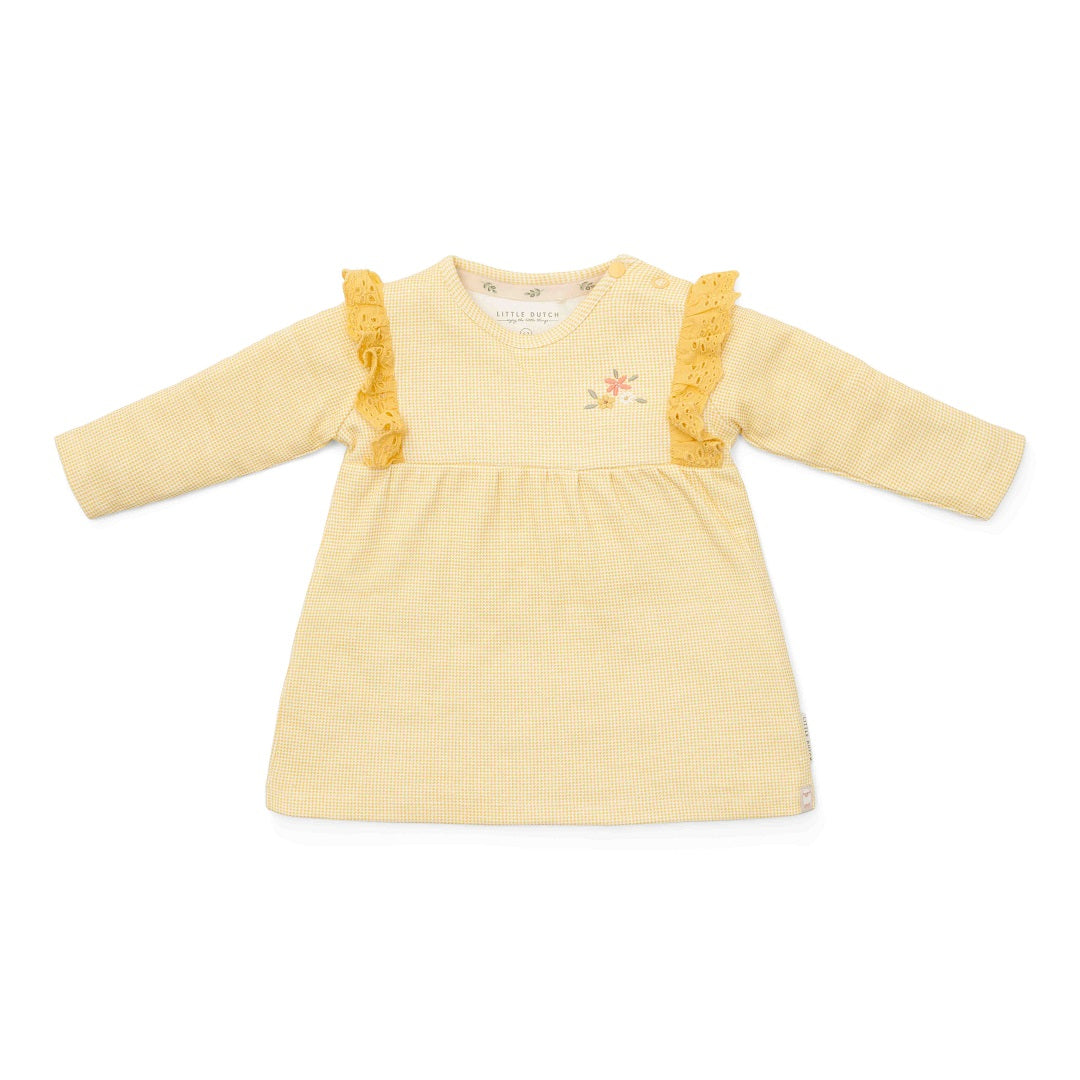 Kleid langärmlich Warm Yellow kariert - 44 - Little Farm | Little Dutch