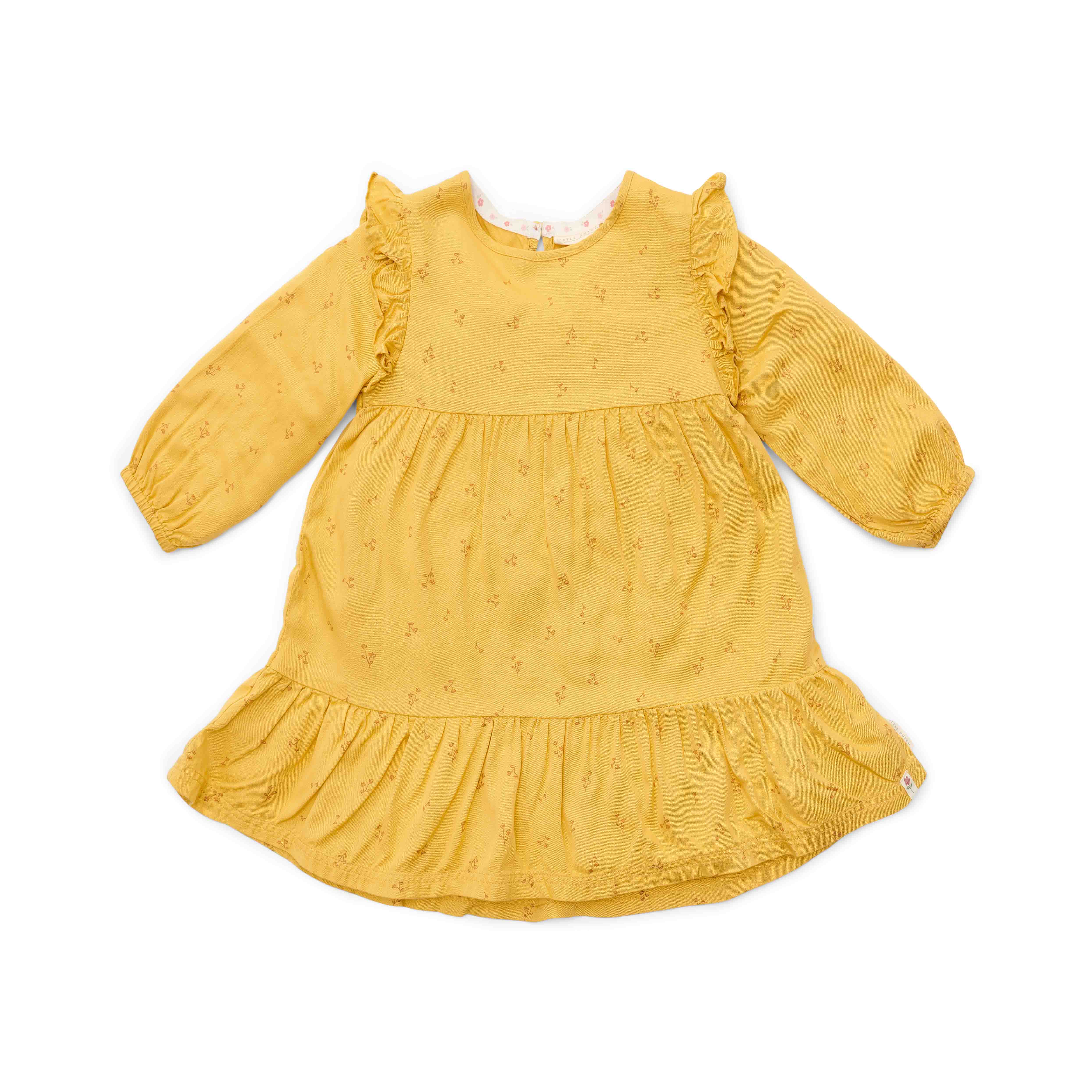 Kleid langärmlig Warm Yellow Blooming Flower – Little Farm | Little Dutch