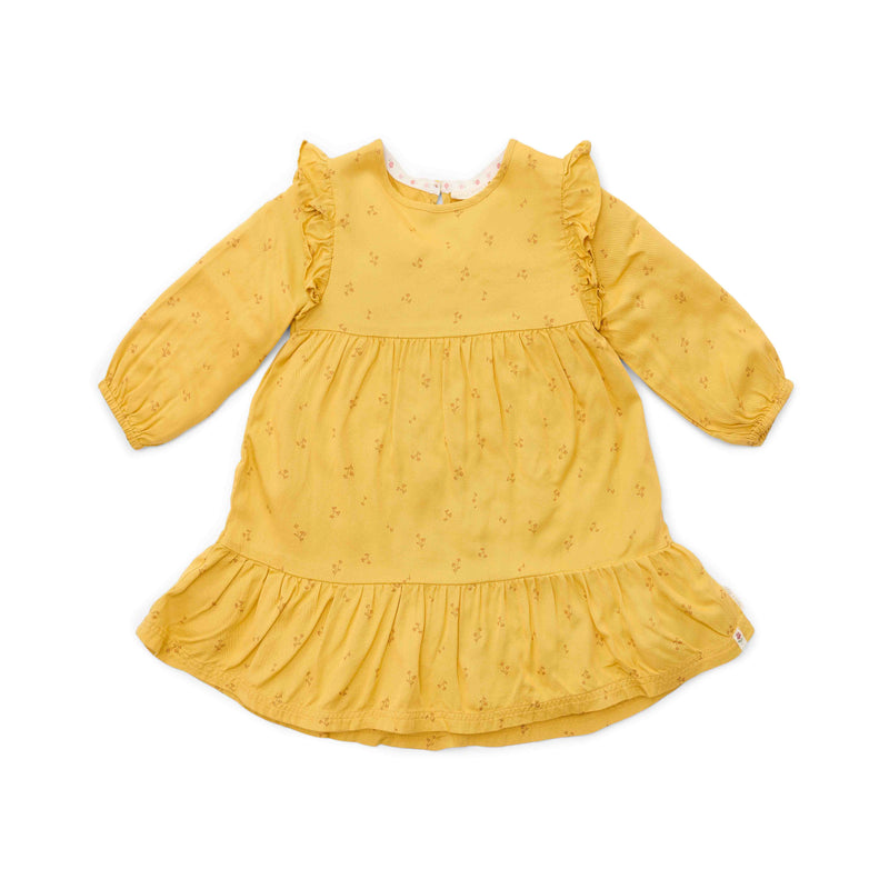 Kleid langärmlig Warm Yellow Blooming Flower – Little Farm | Little Dutch