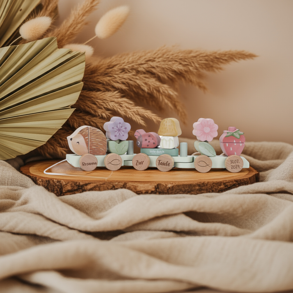 Holz-Zug Igel Fairy Garden "Zur Taufe" | Little Dutch