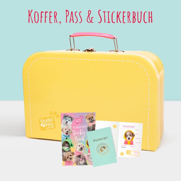 STUDIO PETS – KOFFERSET FÜR 23 CM KUSCHELTIERE (4 FARBEN)