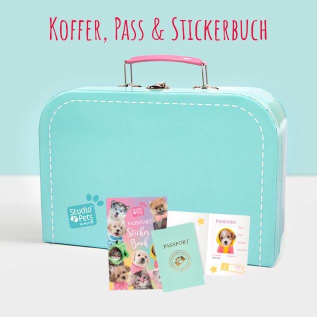 STUDIO PETS – KOFFERSET FÜR 23 CM KUSCHELTIERE (4 FARBEN)