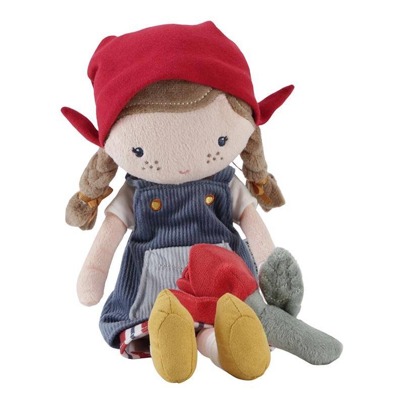 TOP DEAL - Kuschelpuppe Holländische Bäuerin Rosa mit Tulpen 35 cm | Little Dutch