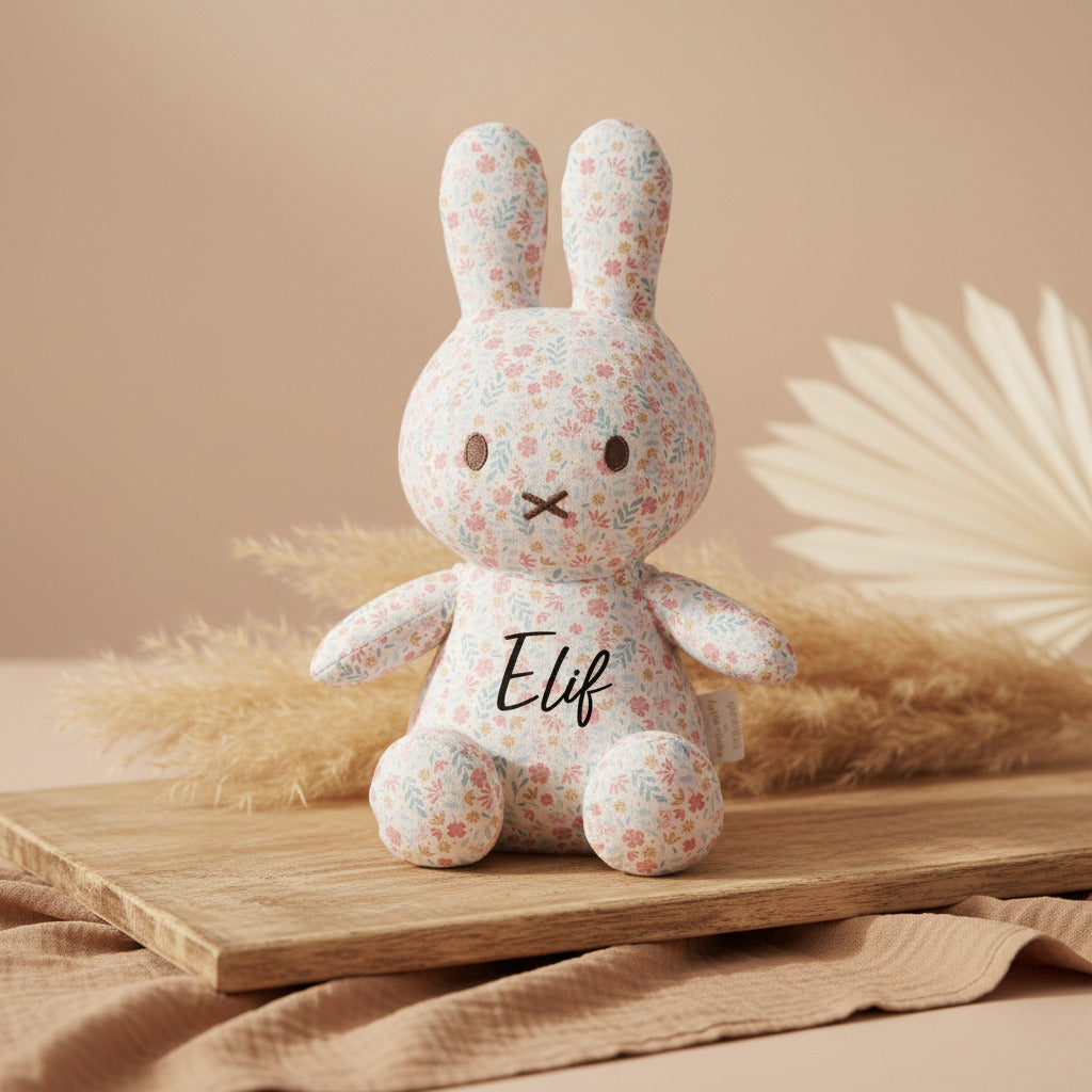 Plush toy rabbit Lucky Blossom with all-over print, 30 cm x Miffy