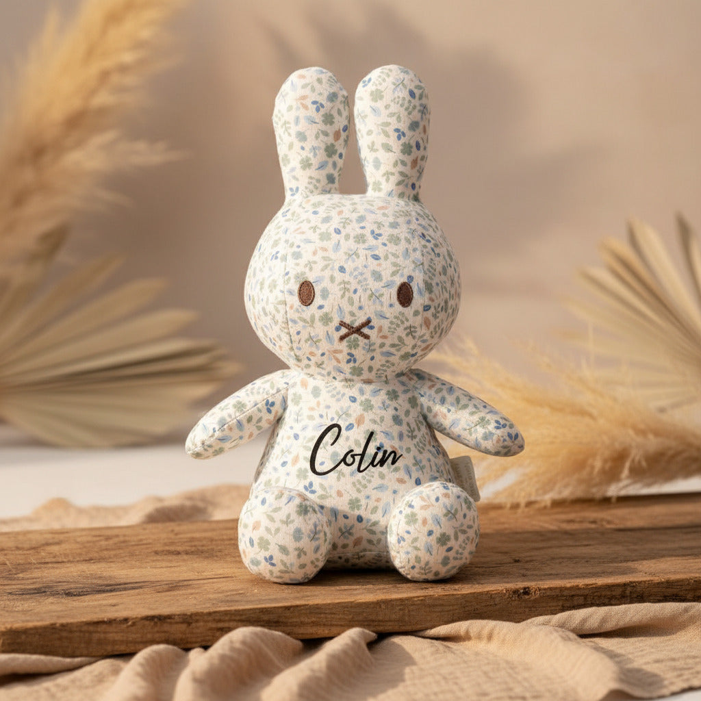 Cuddly toy rabbit Lucky Leaves all-over print, 30 cm x Miffy