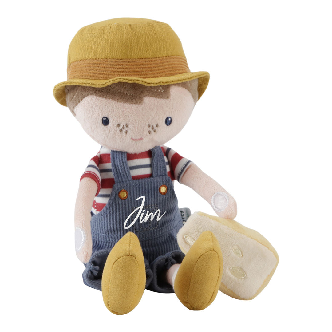 TOP DEAL - Kuschelpuppe Holländischer Bauer Jim mit Käse 35 cm | Little Dutch
