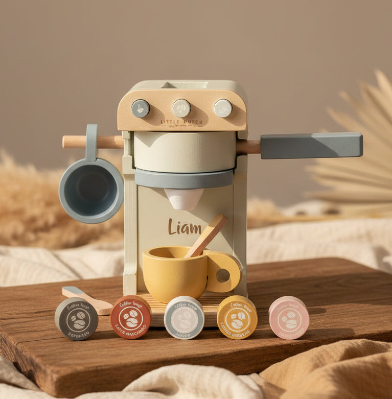 Kaffeemaschine Holz, klein, mint | Little Dutch