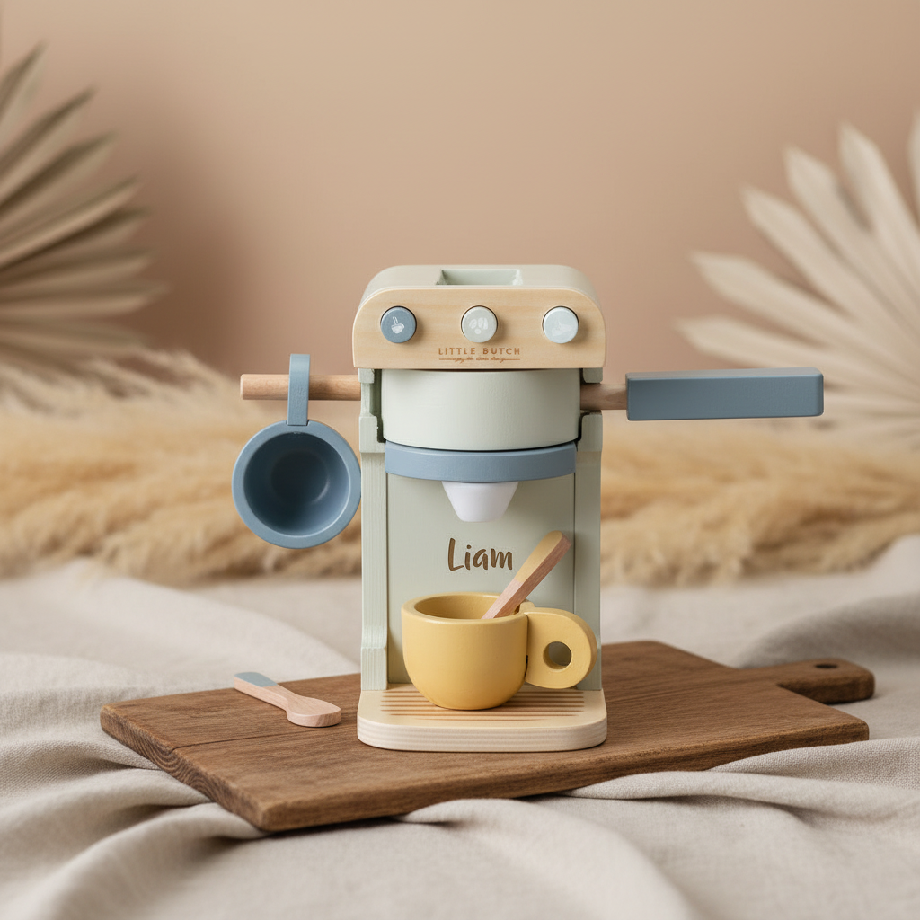 Coffee maker wood, small, mint | Little Dutch