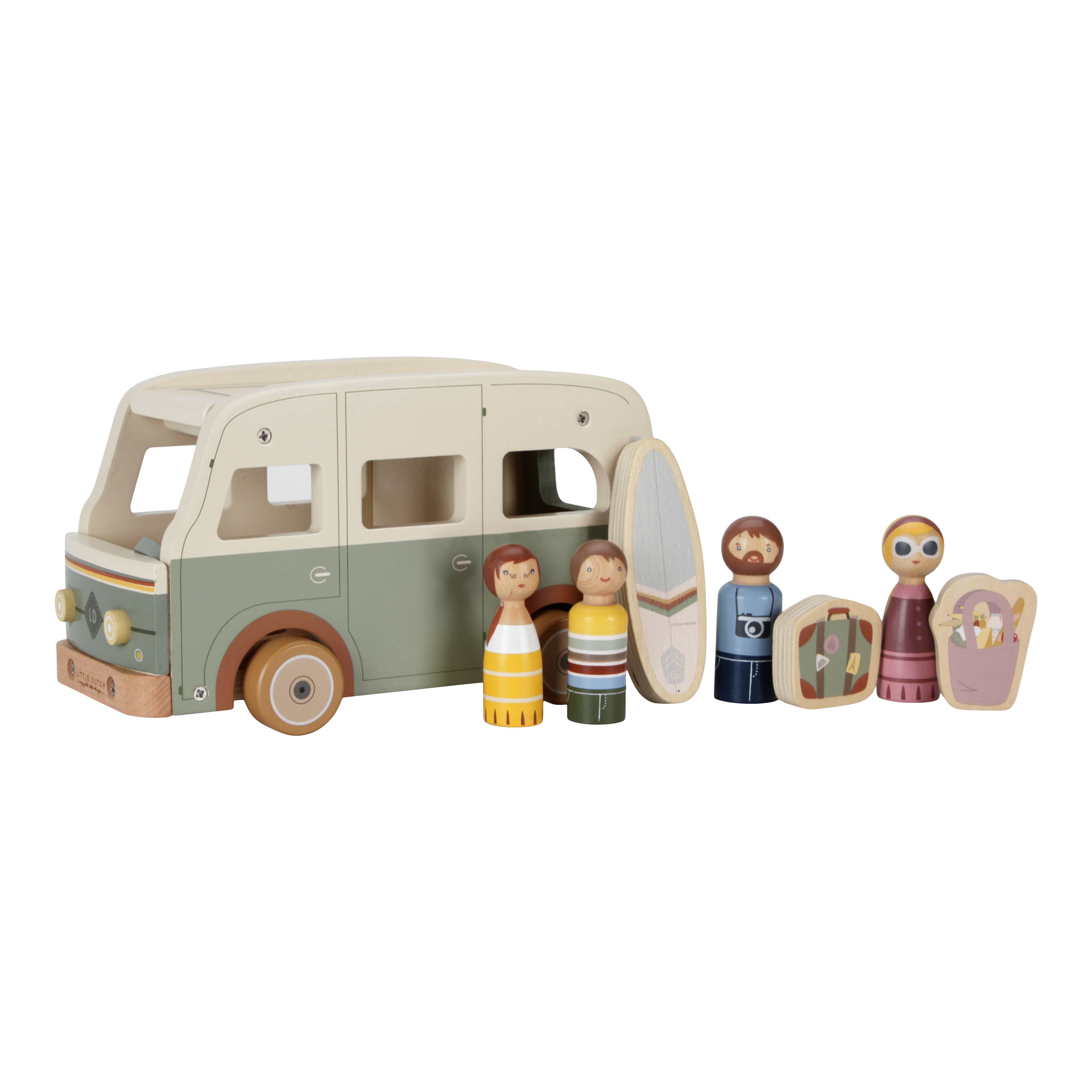 Camper Retro Camper met Speelfiguren | Little Dutch