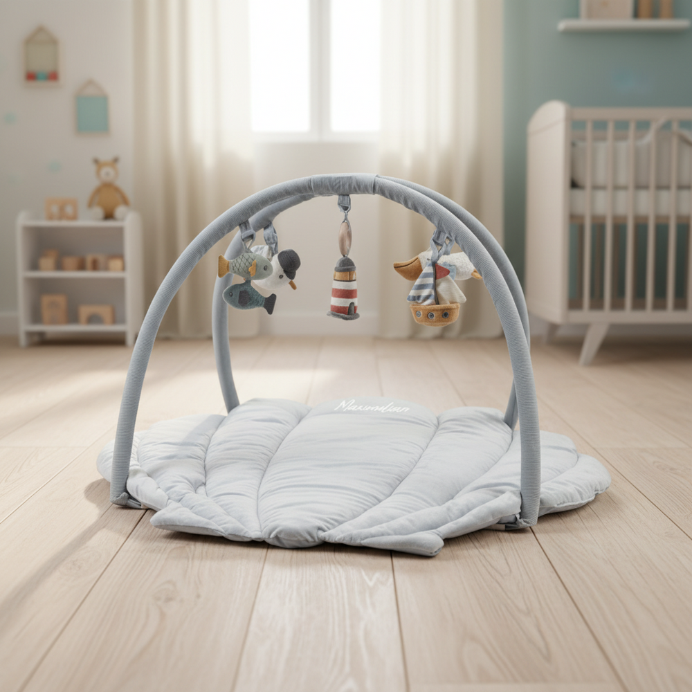 Personalized play arch as a gift for birth at Schmatzepuffer