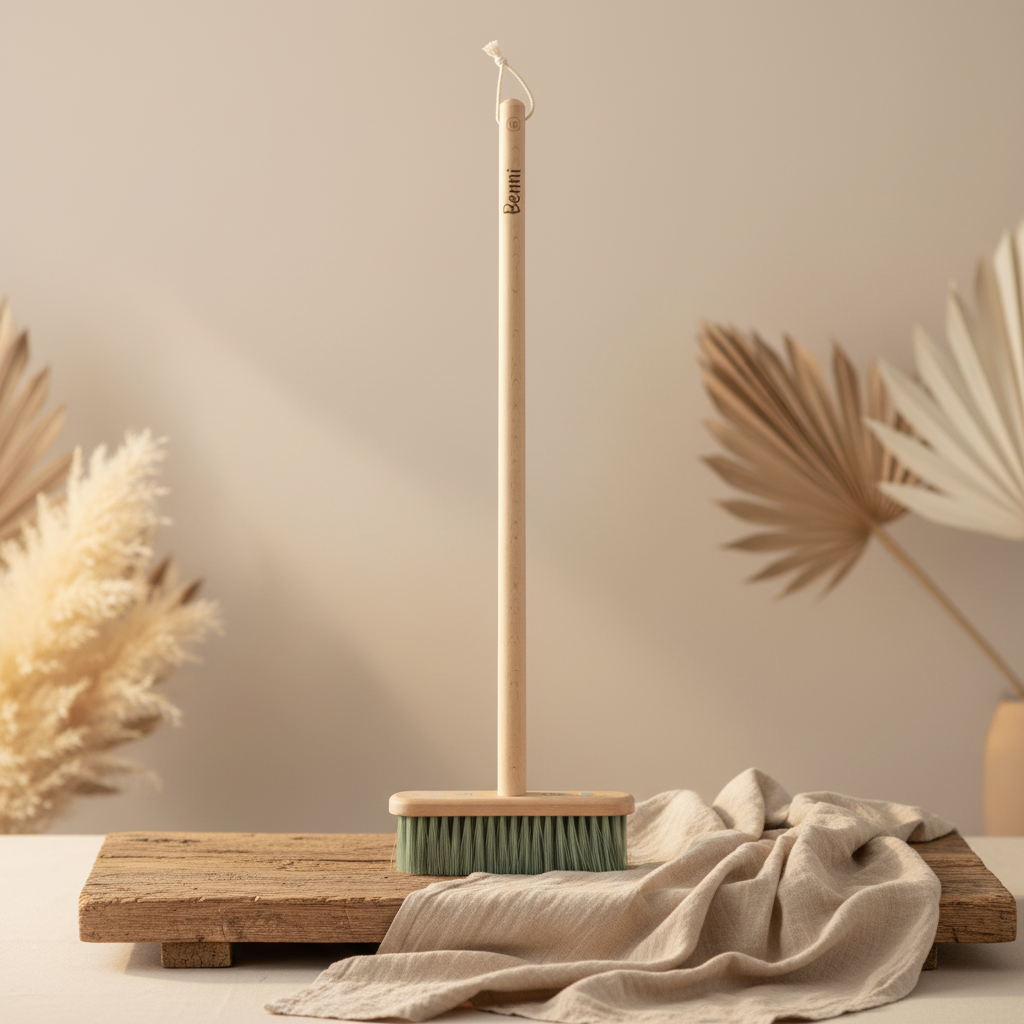 Personalized children's broom, green | Gift by Schmatzepuffer®