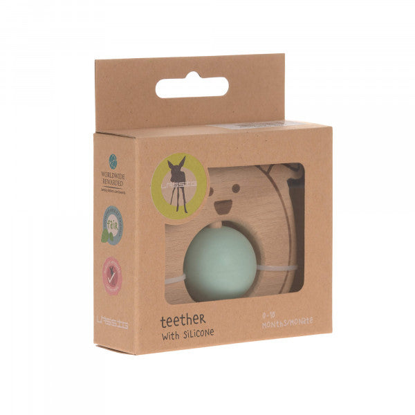 Greifling mit Beißhilfe - Hund, natur / mint | Lässig