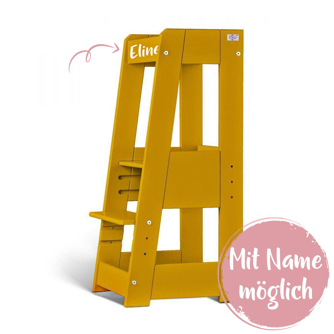 Lernturm Felix - Learning tower - gelb | tiSsi® by Schmatzepuffer® "personalisierbar"