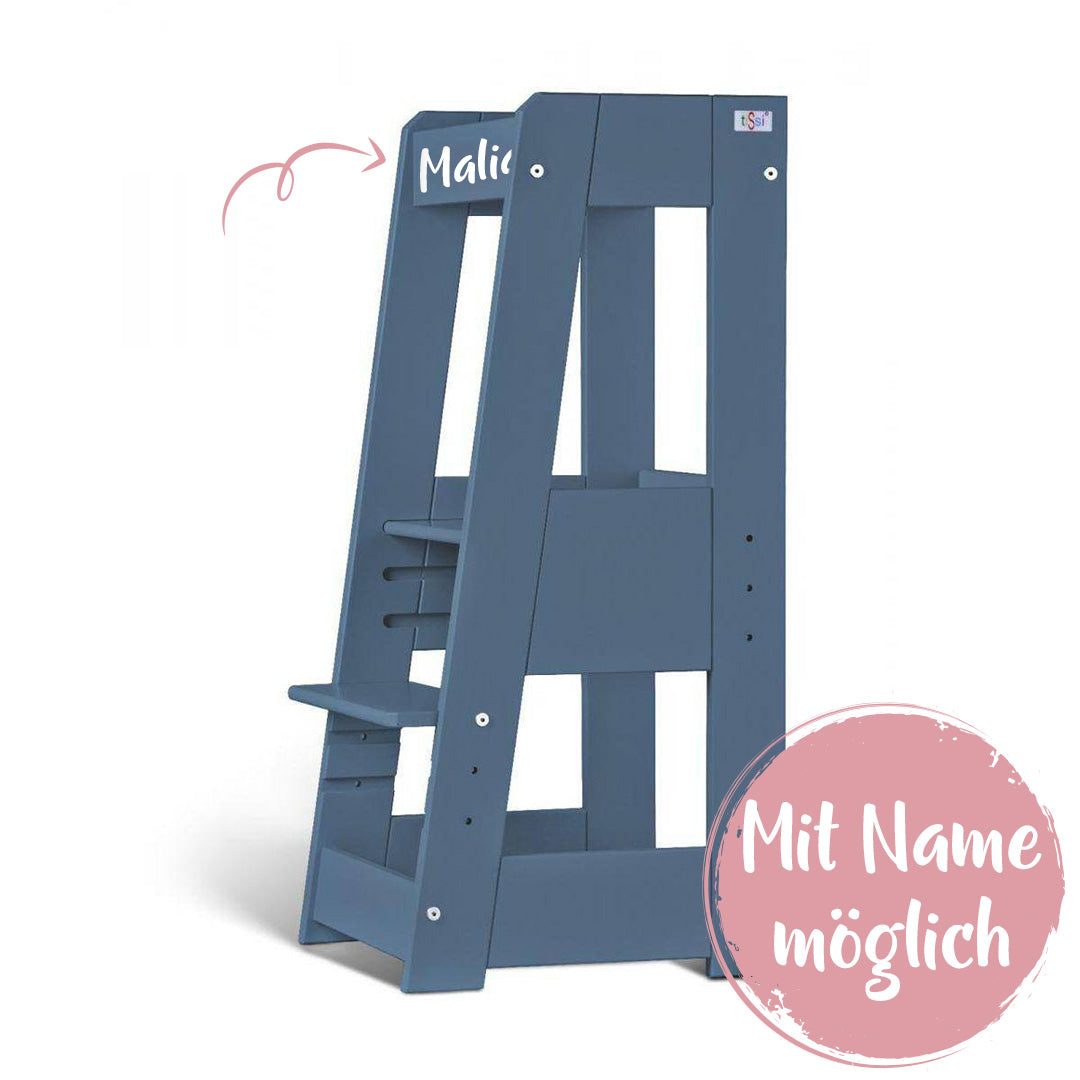 Lernturm Felix - Learning tower - blau | tiSsi® by Schmatzepuffer® "personalisierbar"
