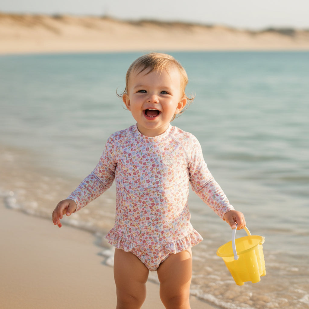 Long-sleeved swimsuit Summer Flowers | Little Dutch