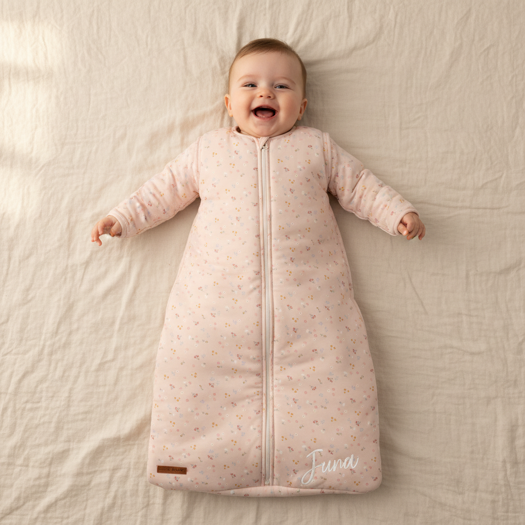 Schlafsack Winter 90 cm Little Pink Flowers, pink | Little Dutch