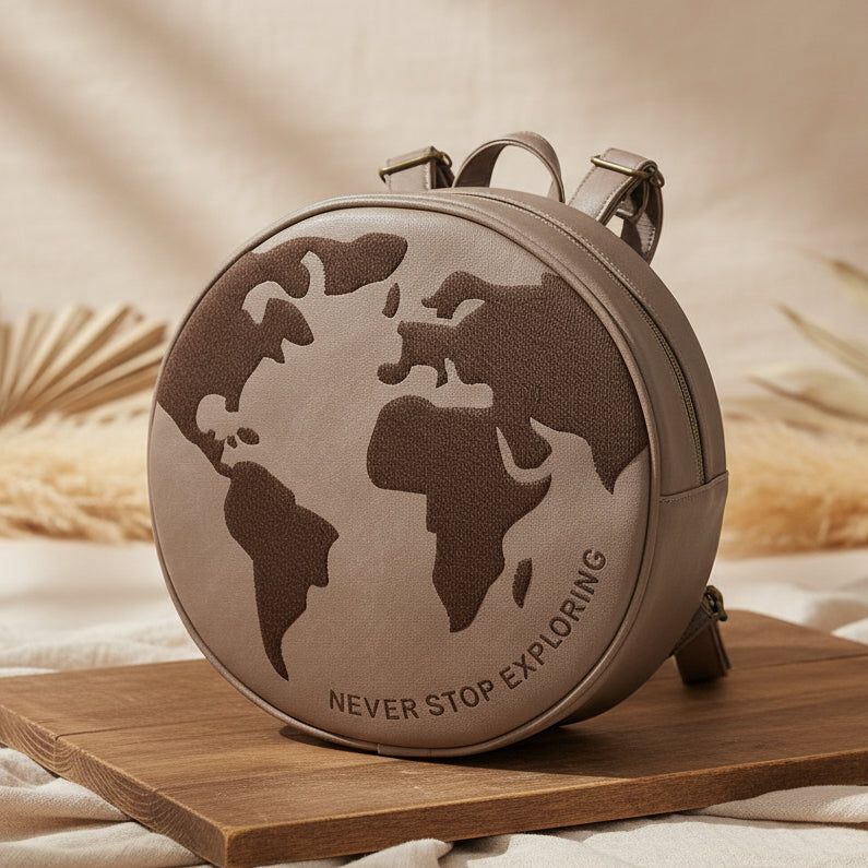 Columbus Globe Rugzak Groot, Bruin | Little Who