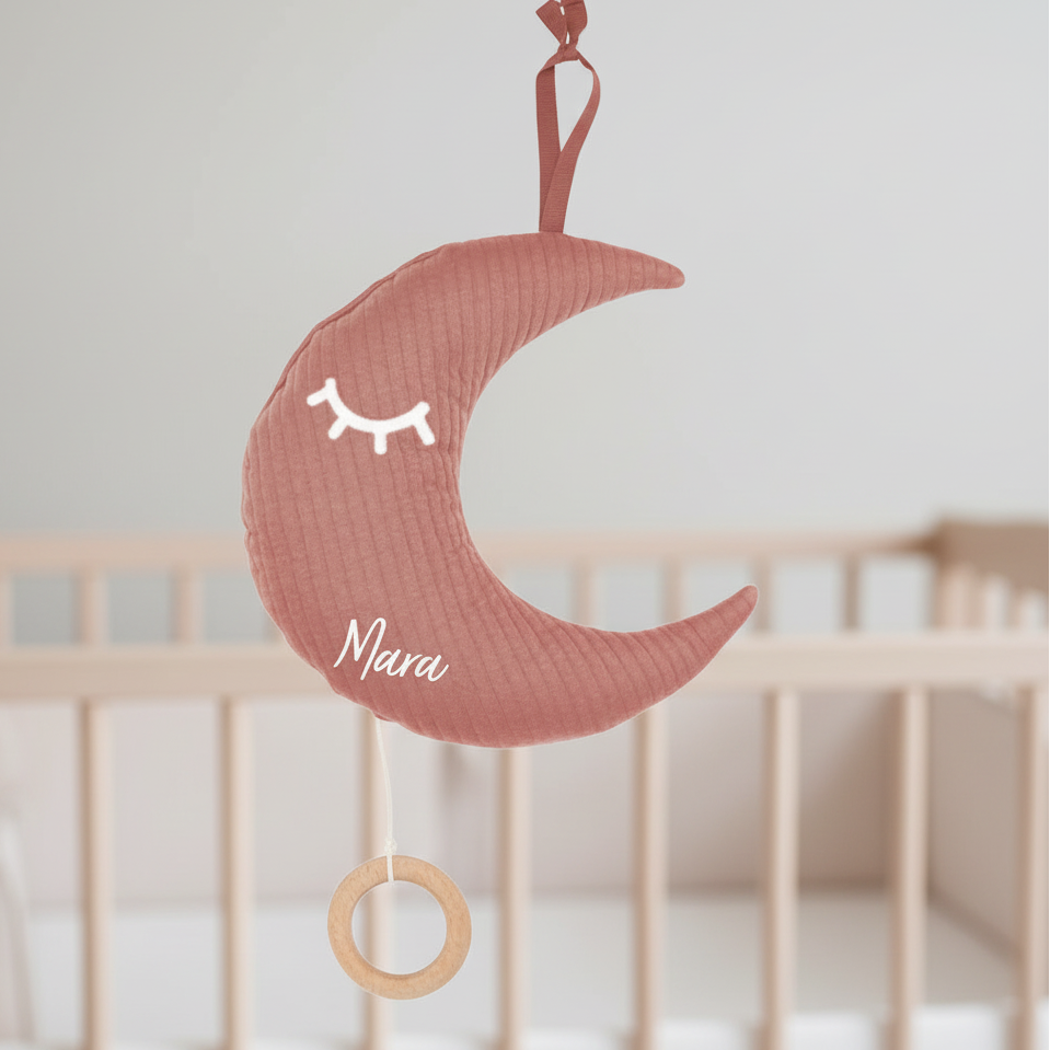 Spieluhr Mond, Pure Pink Blush | Little Dutch