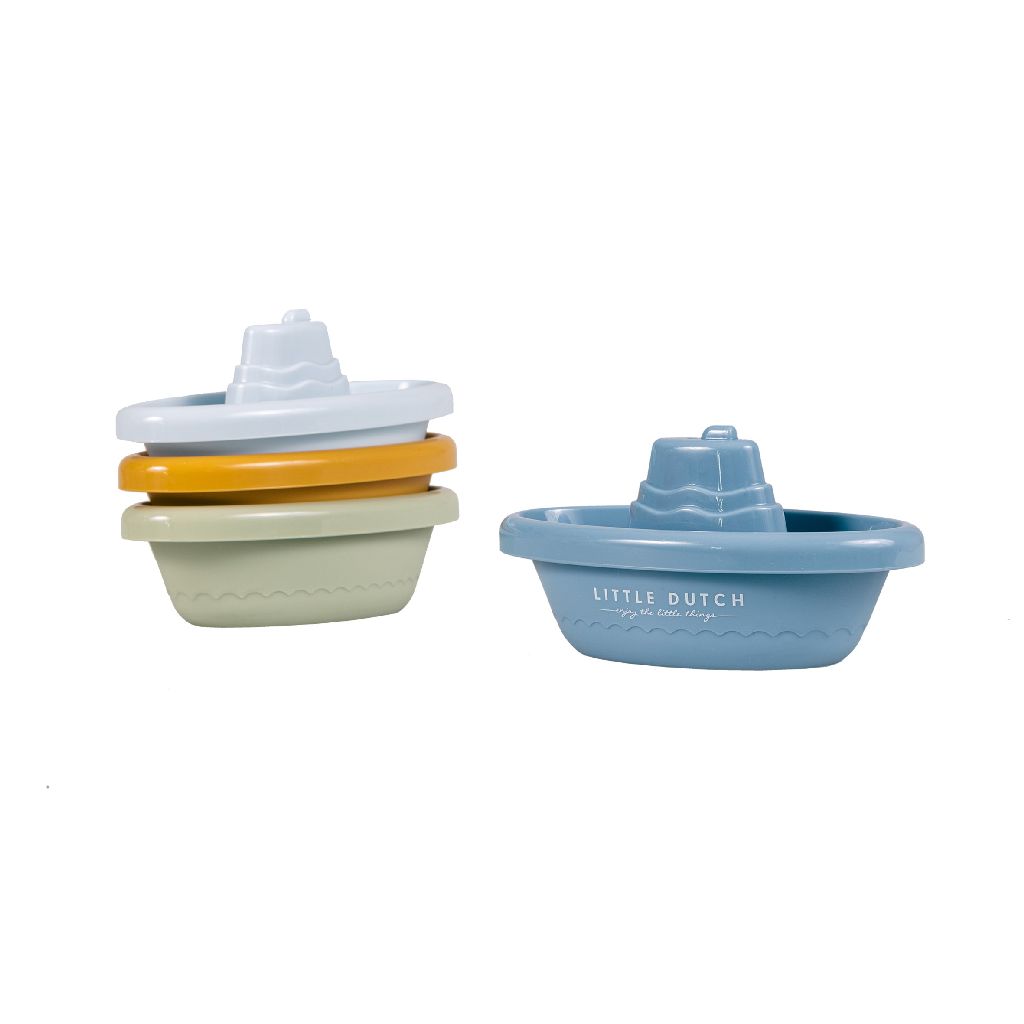 Badewannen-Spielzeug Boote, blau | Little Dutch