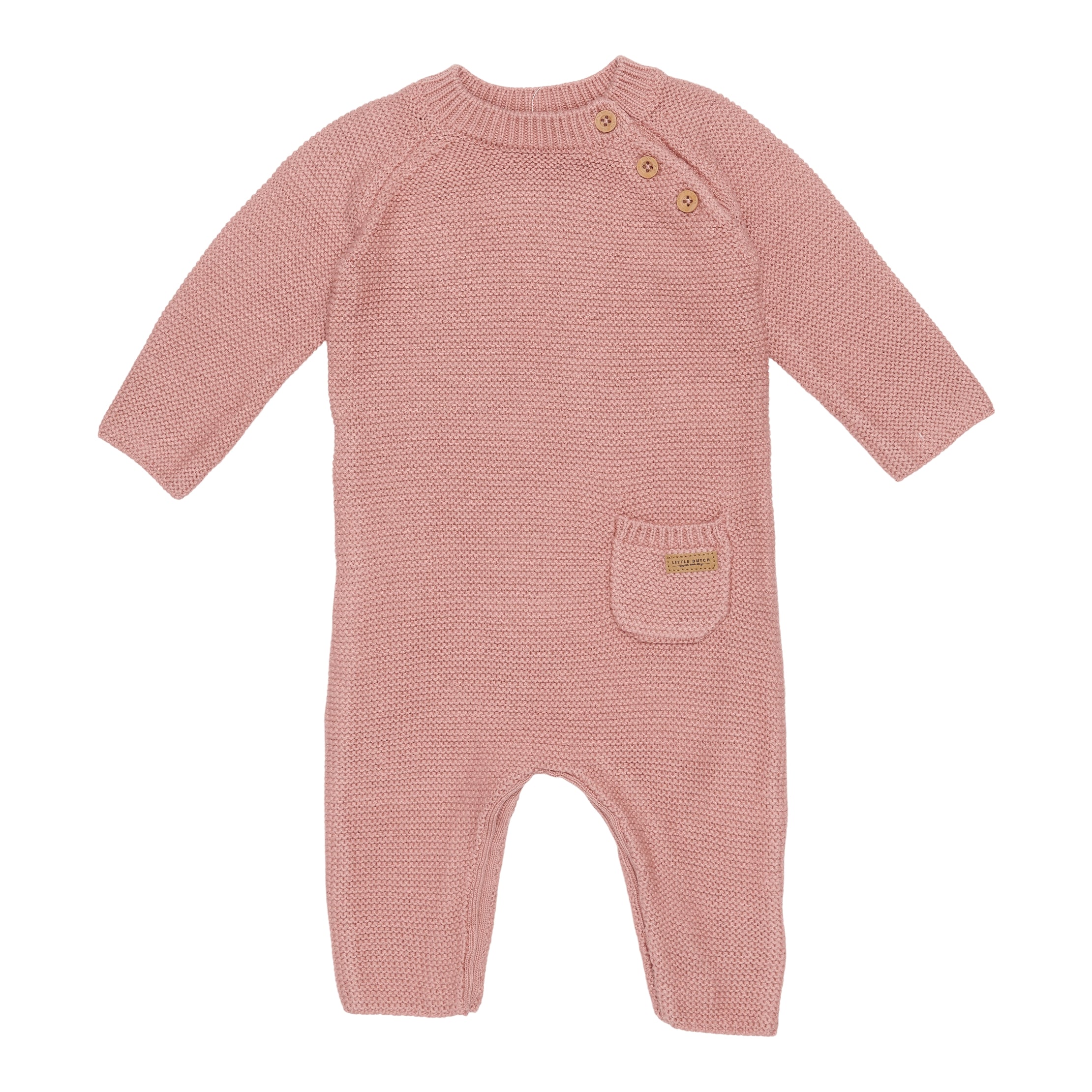 Strick-Strampler Little Pink Flowers Vintage Pink | Little Dutch