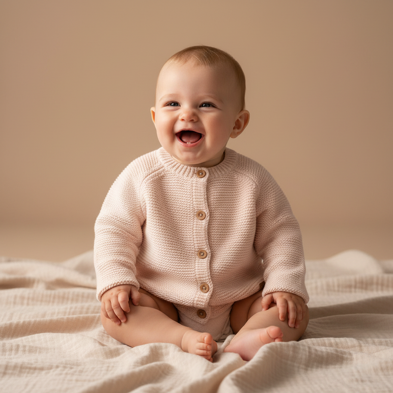 Strickjacke Flowers & Butterflies Pink | Little Dutch
