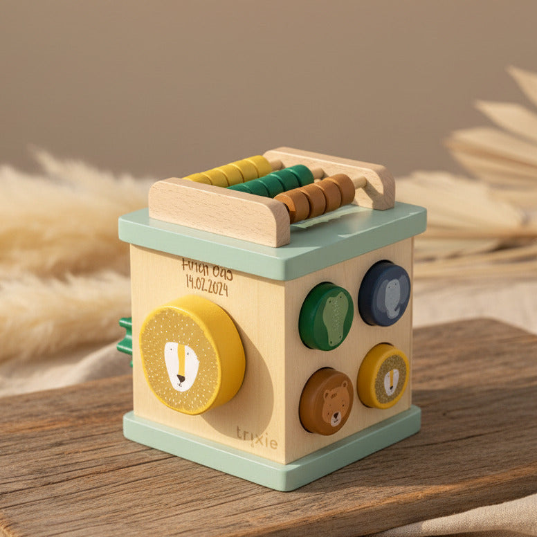 Mini-Aktivitätswürfel aus Holz - zur Geburt | Trixie