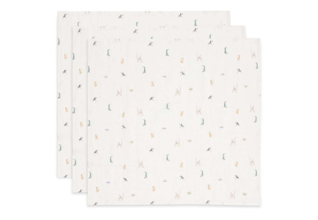 Musselintuch 3er-Set 70 x 70 cm Jungle Jambo | Jollein