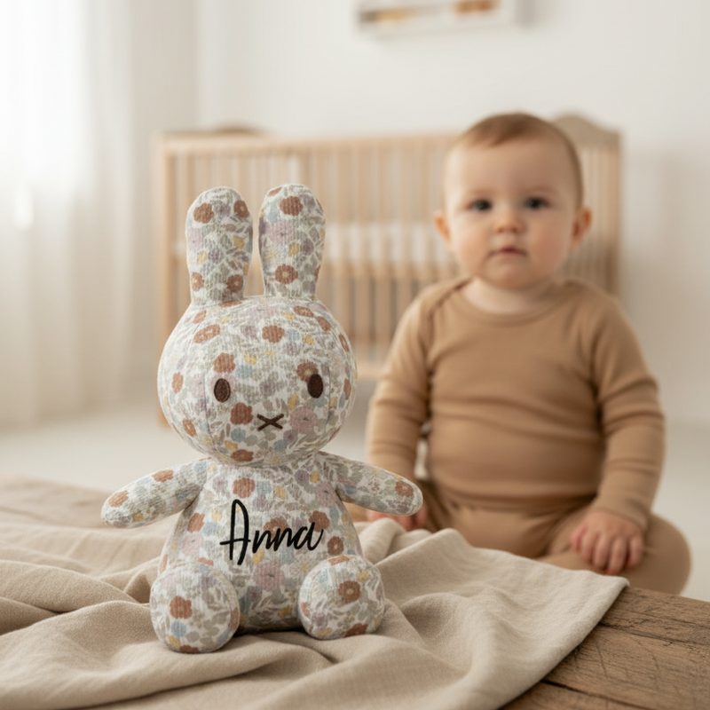 Kuscheltier Hase Vintage Little Flowers Allover, 25 cm  x Miffy
