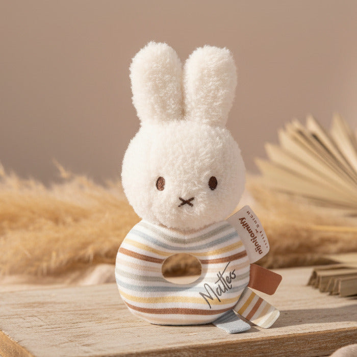 Rattle-Gripping Toy Bunny Vintage Sunny Stripes | Little Dutch x Miffy