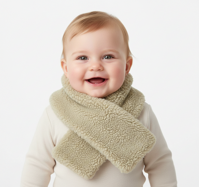 Teddy Schal Soft Green - One Size - Newborn Winter Teddy | Little Dutch