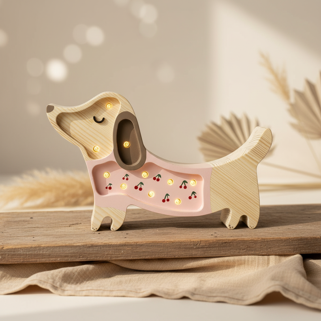 Lampe Hund Kirschen mini, pink | Little Lights