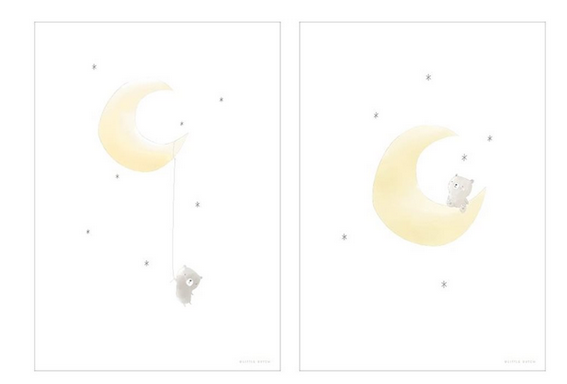 Poster A3 Bär/Mond "beidseitig bedruckt" | Little Dutch