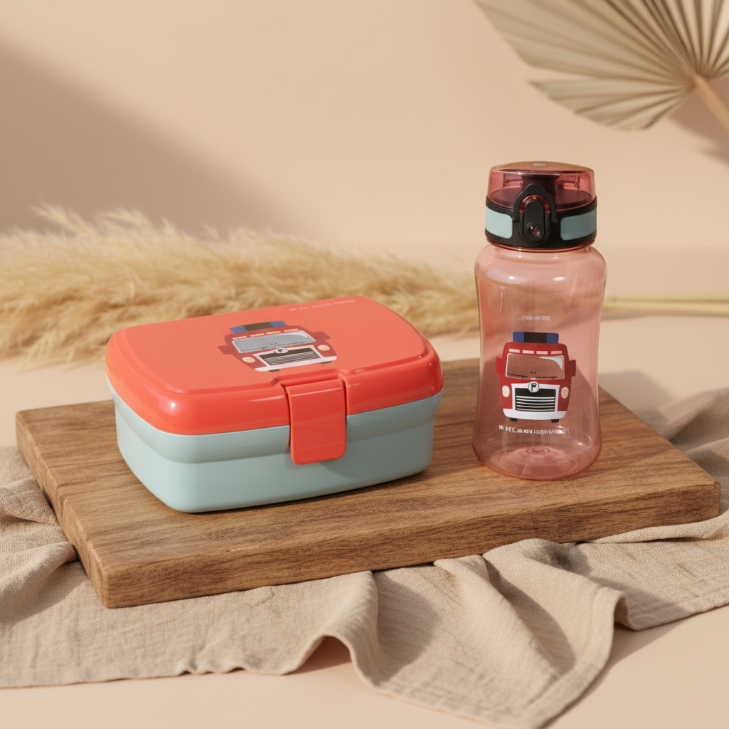 Pausen-Set Flasche & Brotdose Tiny Drivers - Feuerwehr | Lässig