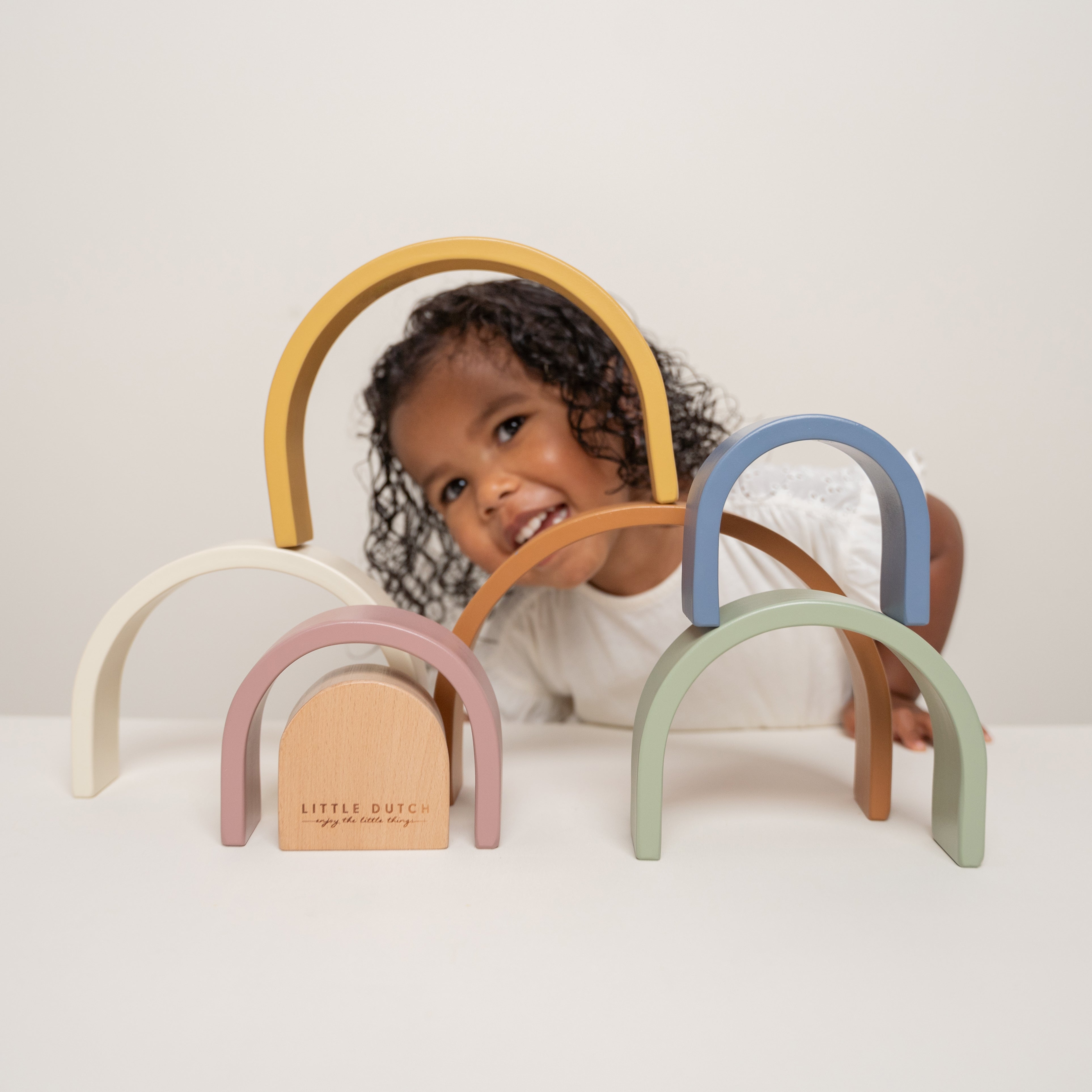 Stacking Rainbow Vintage – Personalized Baby Gift | Little Dutch
