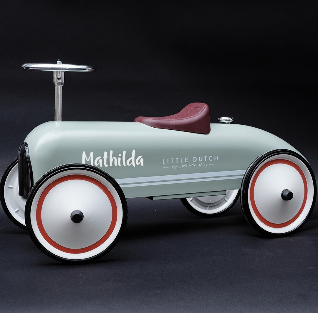 Rutschauto Retro, oliv | Little Dutch by Schmatzepuffer personalisierbar