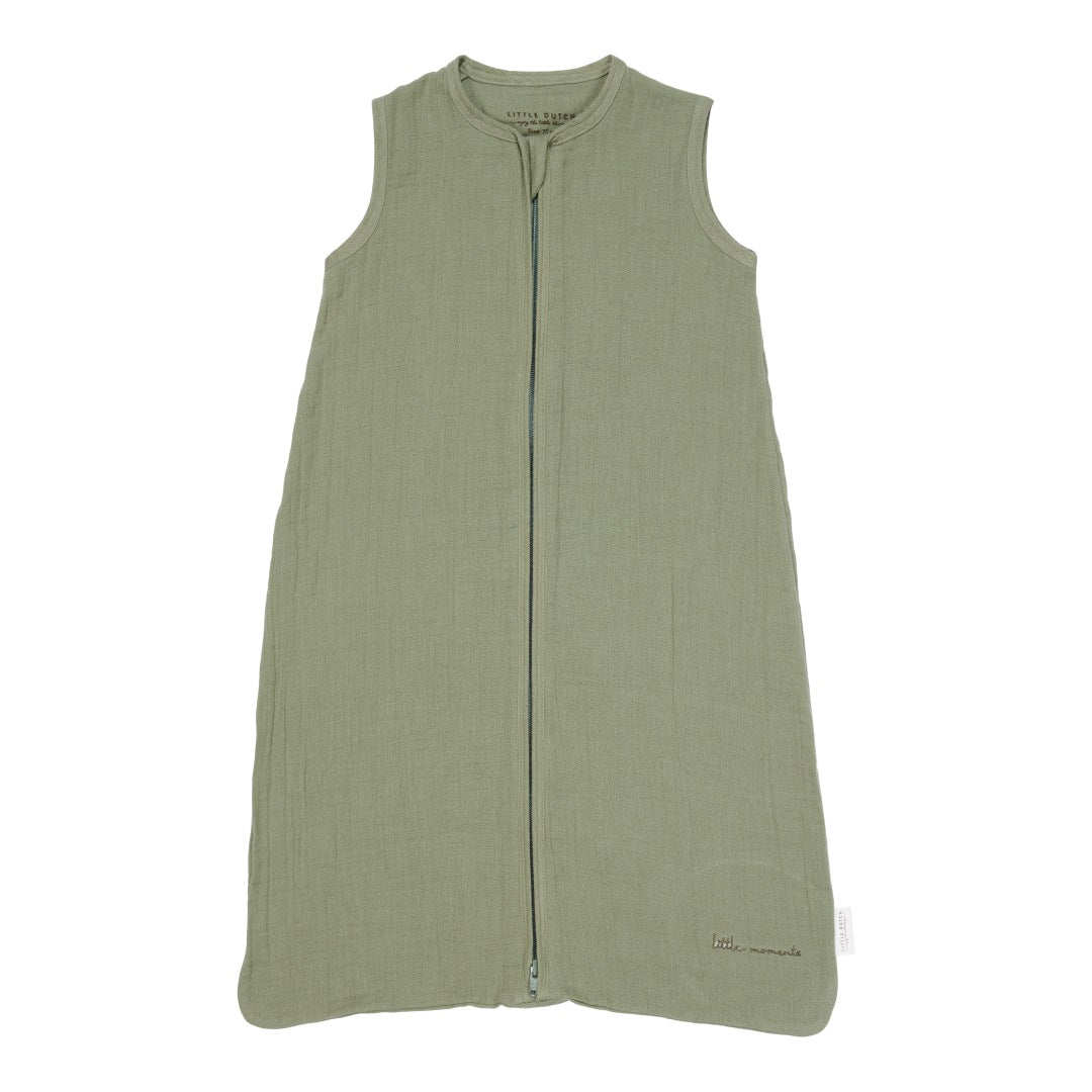 Muslin Zomerslaapzak 110 cm - Pure Olive | Little Dutch