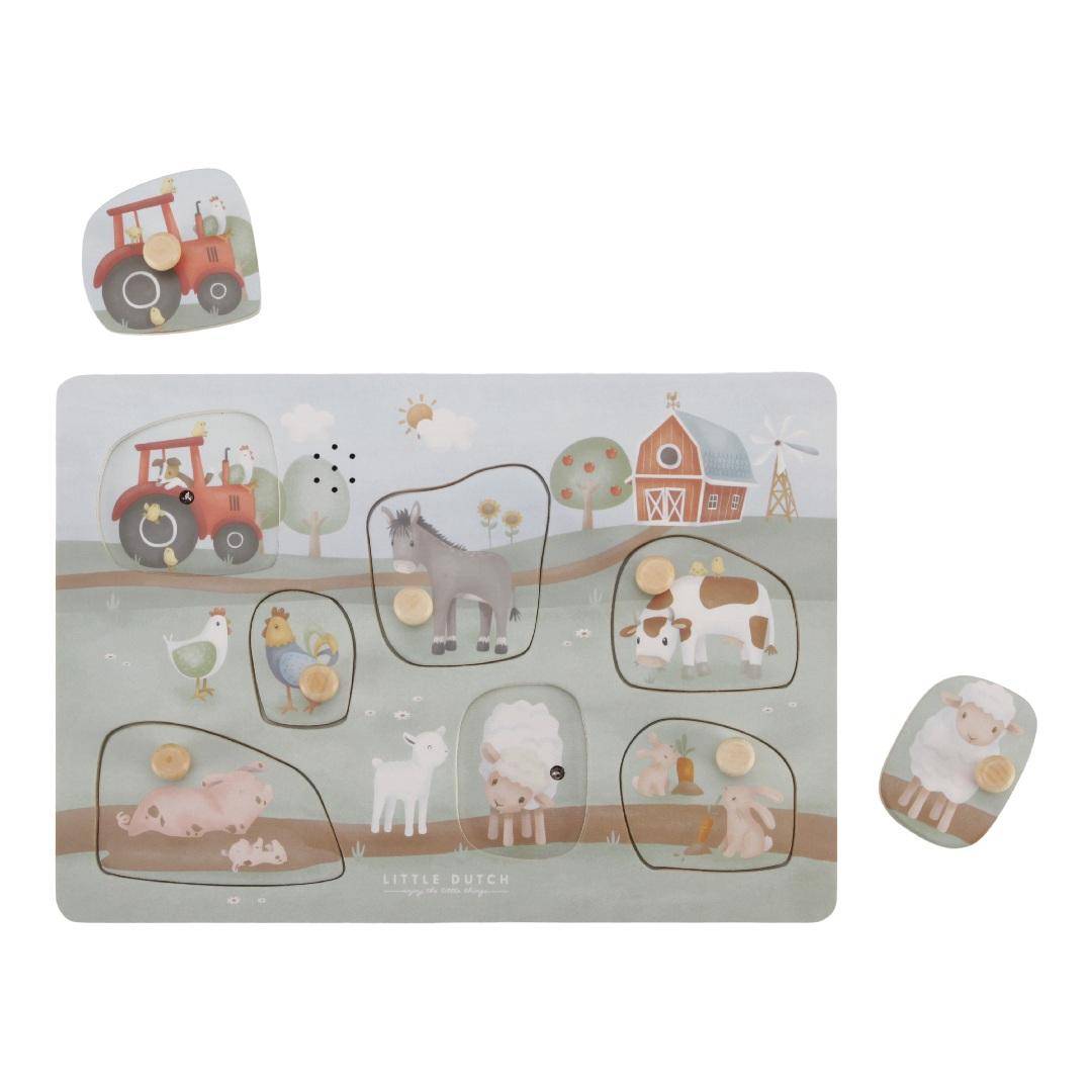 Steckpuzzle mit Sound Little Farm | Little Dutch